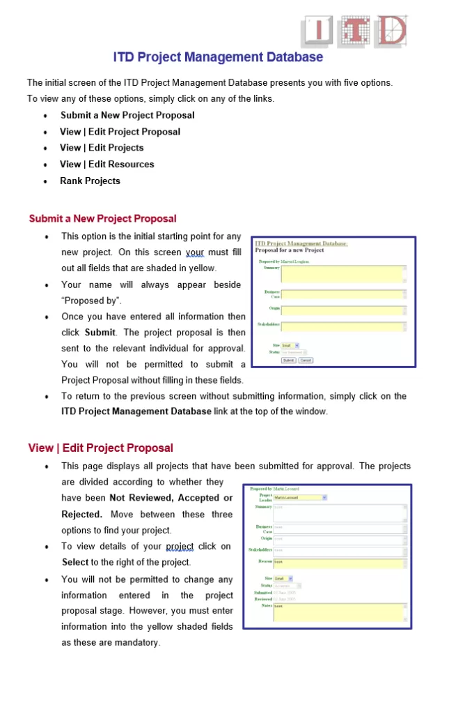 Customer Project Management Database Template