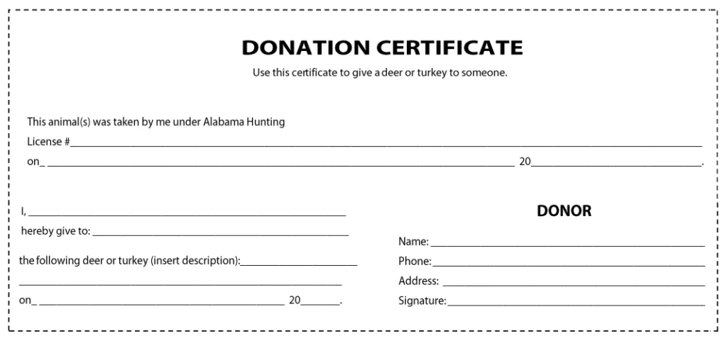 Donation Certificate Form